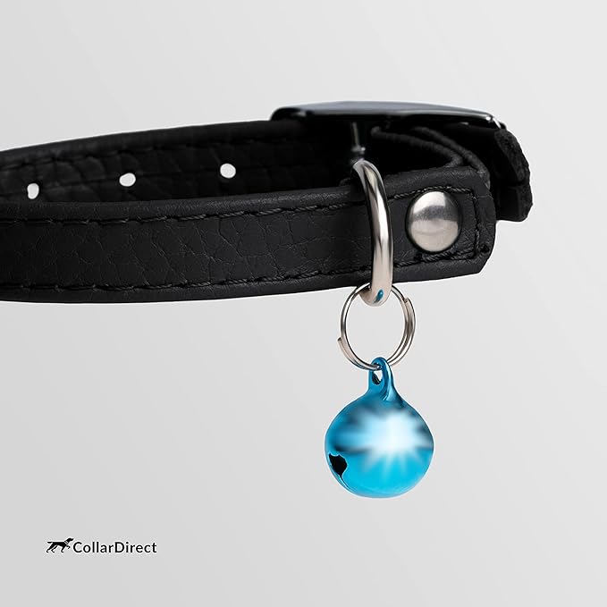 CollarDirect Leather Cat Collar with Removable Bell – Safety Elastic Strap (Breakaway Alternative) – Kitten Collar for Small & Big Boy & Girl Cats