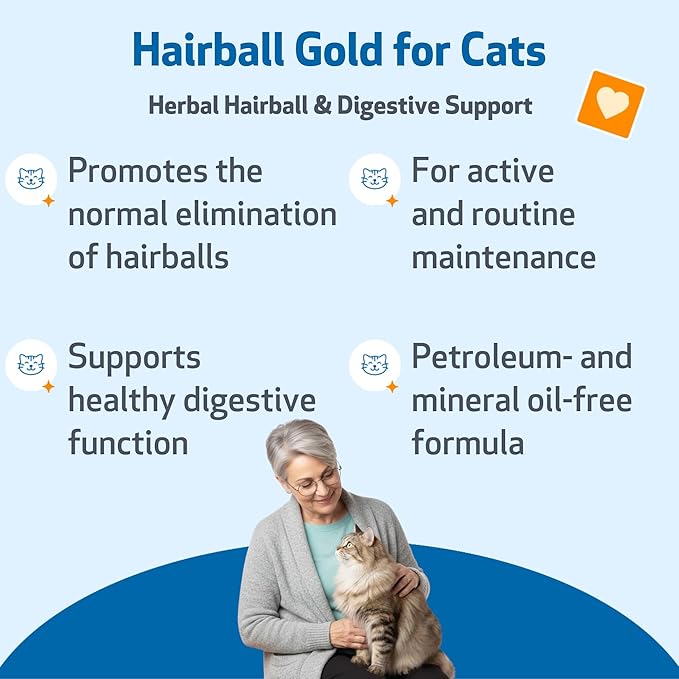 Pet Wellbeing Hairball Gold for Cats - Vet-Formulated - Eases Passage of Hairballs Through Digestive Tract - No Mineral Oil, All-Natural Lubrication - 2 oz (59 ml)