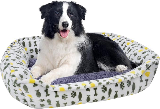 AIWIKIDE Dog Sofa Bed, Anti-Anxiety Bed for Dog, Rectangle Washable Bed with Grey Mattress, Large …