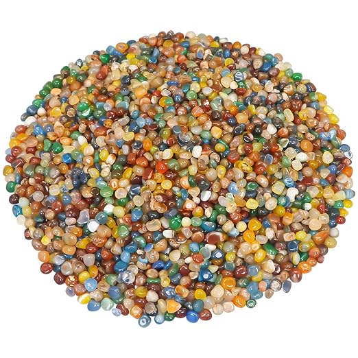 Decorative River Rocks & Pebbles for Fish Tank, Plant, & Landscaping | Smooth Polished Pebbles for DIY Resin Art, Vase Fillers, Aquarium Gravel, and Potted Plants (Colorful, 10 Pounds)