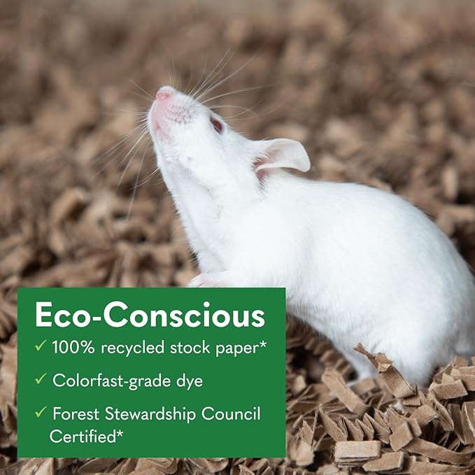 ECO Bedding 99% Dust Free Paper Bedding for Small Pets, Eco Natural Bag, 4.5 lb (Expands to 125 L)