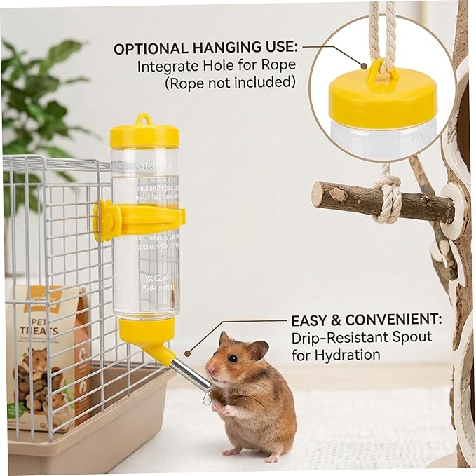 Guinea Pig Water Bottle Guinea Pig Water Bottle No Drip, 250ml Hamster, Leak-Proof Small Animal Dispenser for Cage, Rabbit, Rat, Chinchilla