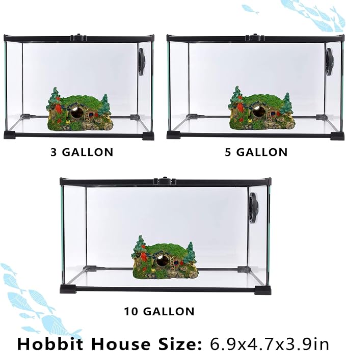 Tfwadmx Aquarium Decorations Fish Tank Decor Hobbit Betta Cave,Resin Small Fish Hideout Hole Accessories Ornaments for Shrimp, Guppy,Goldfish