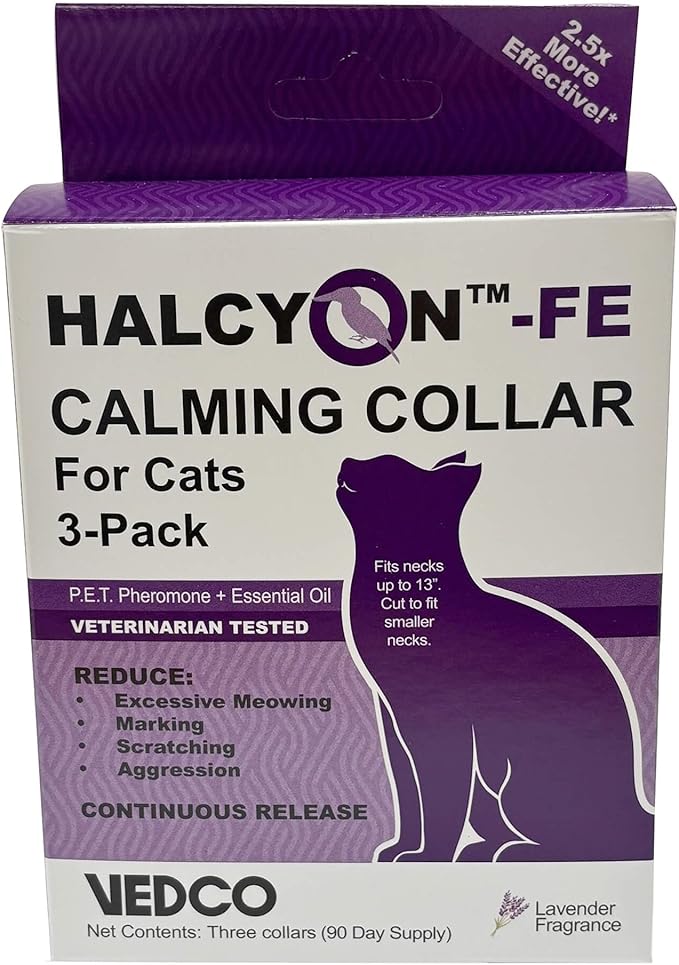 Vedco Halcyon FE Calming Collar for Cats, 3pk