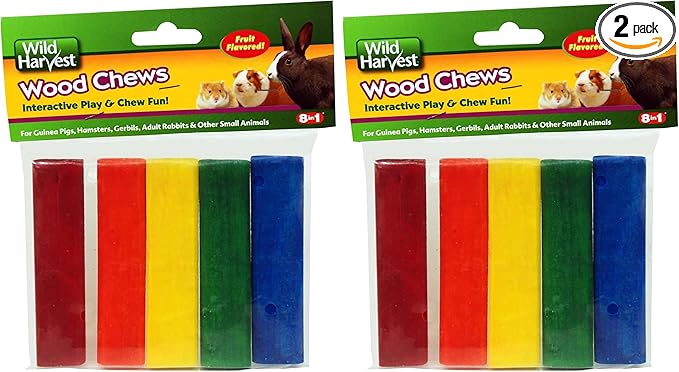 Wild Harvest P-84127 Colored Wood Chews for Small Animals, Fruit Flavored, 5-Count (Pack of 2)
