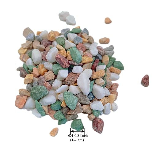 Small Aquarium Gravel for Fish Tank, Natural River Rock Pebbles for Plants Indoor, Pea Gravel for Landscaping, Aquarium Substrate (1Lb, 0.4" to 0.8")