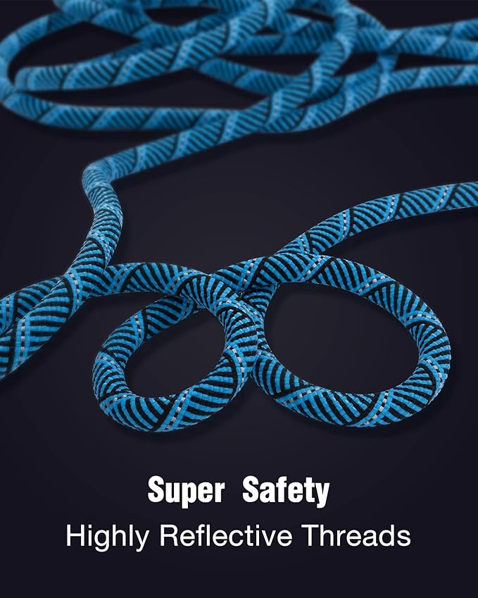 Long Dog Leash with Reflective Threads 15FT 20FT 30FT 50FT,Heavy Duty Bungee Dog Leashes for Small Medium Large Dogs,Shock Absorbing Training Leash for Walking,Hunting,Camping&Yard