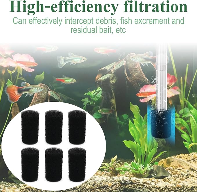 6 Pack Aquarium Pre Filter Intake Sponge Replacement for Fluval AC20/AC30/ AC50 Power Filter, for Use in Freshwater & Saltwater Aquariums