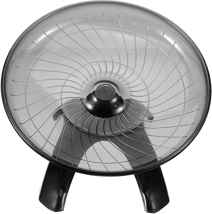 PRETYZOOM Silent Flying Saucer Running Wheel for Hamsters and Chinchillas, Noise-reducing Small Pet Exercise Wheel, Black Hedgehog and Guinea Pig Compatible