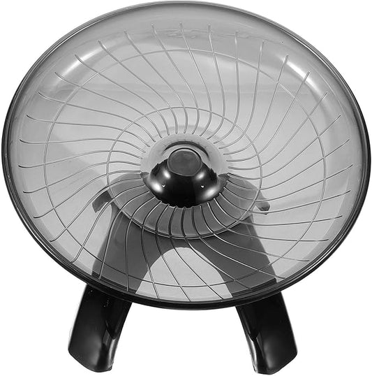 PRETYZOOM Silent Flying Saucer Running Wheel for Hamsters and Chinchillas, Noise-reducing Small Pet Exercise Wheel, Black Hedgehog and Guinea Pig Compatible