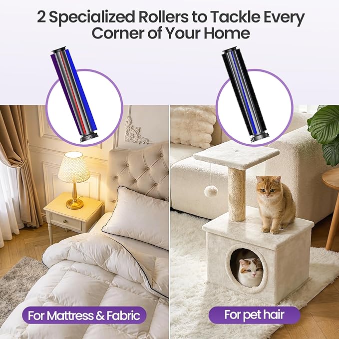 Xlife Mattress Vacuum, Bed Vacuum Cleaner with 2 Roller Brushes for Pet Hair, 253.7nm UV-C Light, 140F° Heating, 550W 16KPA Suction, HEPA Filter Couch Vauum for Bed, Sofa, Pillow, Baby Crib (Corded