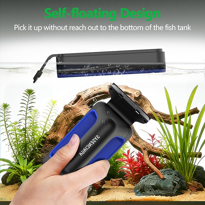 Aquarium Magnet Glass Cleaner, Double-Sided Detachable & Floating Algae Scraper for 0.2-0.6 Inch Fish Tank Glass Cleaning, No Scratches (M)
