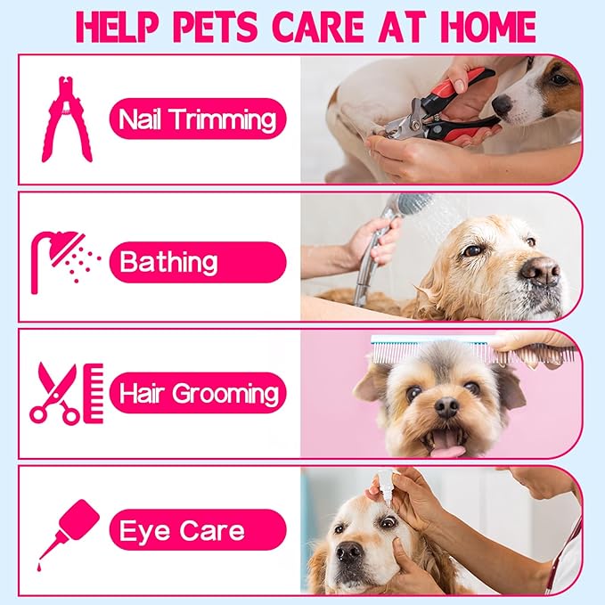 Supet Dog Grooming Hammock for Dog and Cat, Relaxation Pet Grooming Sling Helper, Breathable Pet Grooming Hammock for Nail Trimming, Ear/Eye Car with Nail Clippers/Trimmers/Scissors