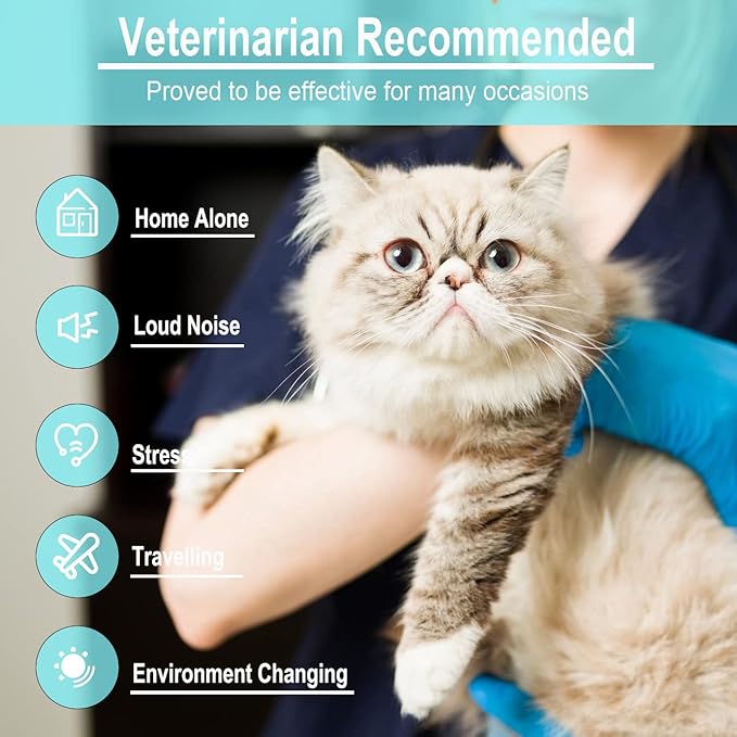 Calming Collar for Cats - Pheromone Calm Collars, Anxiety Relief Fits Small Medium and Large Cat - New Version - Adjustable and Waterproof with 100% Natural 2 Pack
