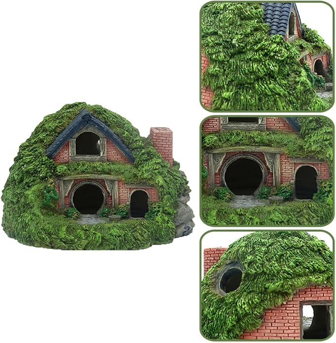 NUOBESTY Resin Aquarium Decoration Betta Fish Hideout European Castle Charm Antique Roman Column Ruins Design Decorative Fish Tank Ornament Easy Installation