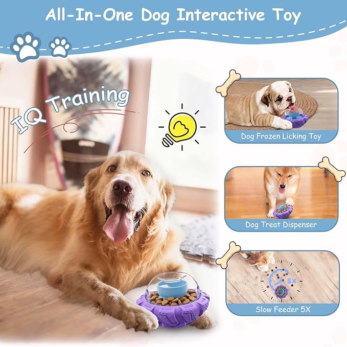 YINEYA Interactive Dog Toy, Feeder Toy with Adjustable Treat Dispensing & DIY Frozen Treats, Dog Enrichment Toys to Keep Them Busy and Mental Stimulation