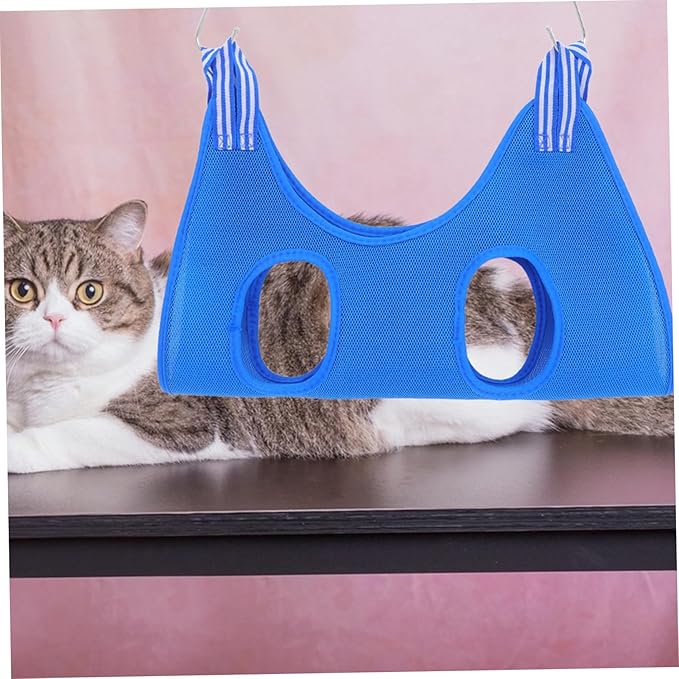 Hemoton Pet Grooming Hammock for Cats and Dogs Space-Saving Design for Nail Clipping Strap for Comfortable Fit Wall Door Mount