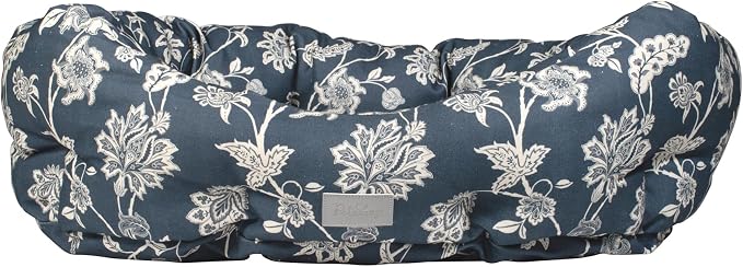 Fringe Studio INDIENNE Coastal Blue 29" W x 24" D x 9" H Medium Round Cuddler 100% Cotton Canvas Exterior, Machine Washable, PetShop Collection (215016)