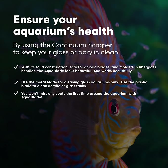 Continuum AquaBlade P - Short Fish Tank Algae Scraper, Acrylic Safe Scraper - Aquarium Cleaning Tools