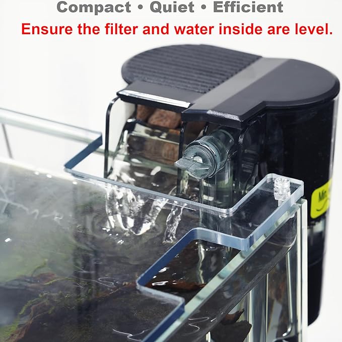 2.5 Gallon Nano Aquarium Kit with Bamboo-Base LED Light, Hanging Filter & Hydroponic-Ready Lid – Ideal for Betta, Shrimp, or Aquatic Plants