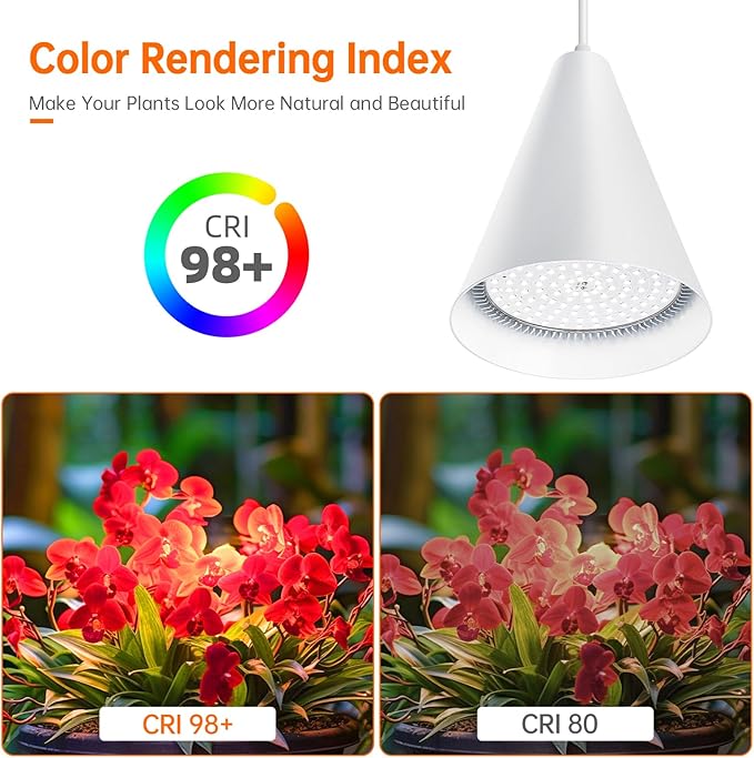 Bstrip Hanging Grow Lights for Indoor Plants-25W Full Spectrum 5000K Plant Light with 4H/9H/14H Timer& 16.4FT Power Cord for Indoor Growing, Ideal for Large Tall Plant, Garden and Flowers Greenhouse