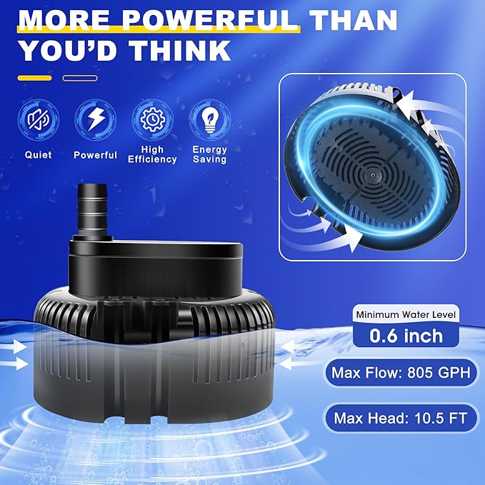 Pool Cover Pump above Ground-Submersible Sump Pump Swimming Water Removal Pumps, Sump Pumps for Pool Draining with 16ft Drainage Hose & 25 ft Extra Long Power Cord,850 GPH,3 Adapters-Black