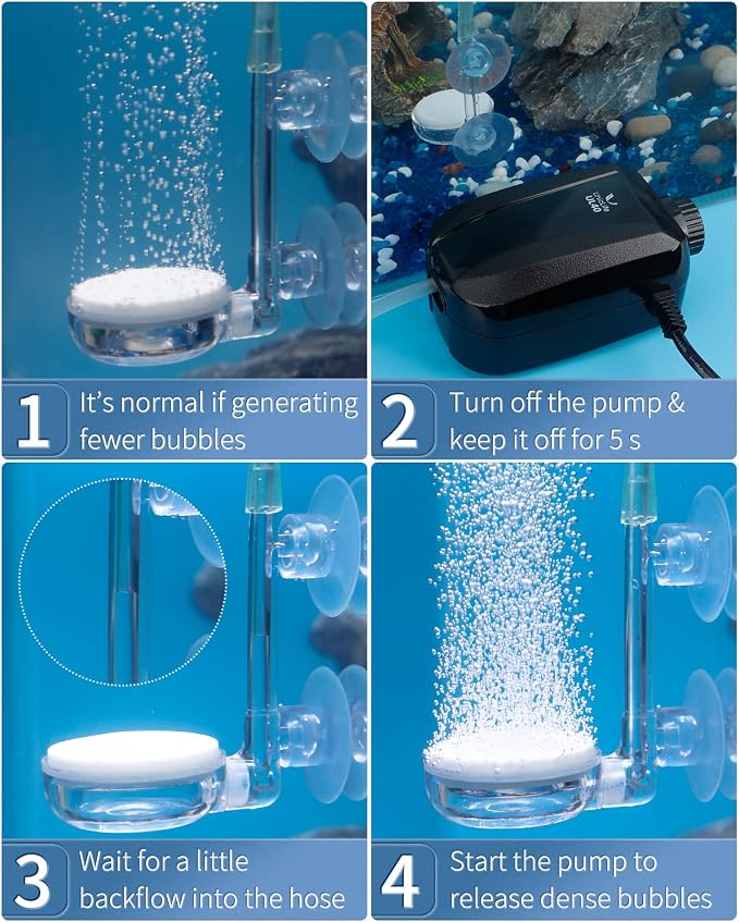 Pawfly Aquarium Air Stone Disc Tiny Micro Bubble Diffuser Release Tool Kit with Suction Cup Air Control Valve and Check Valve Accessories for Nano Air Pumps Small Buckets and Fish Tanks