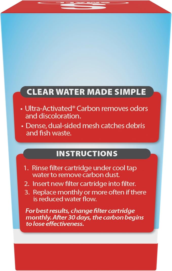 Tetra Whisper Small Filter Cartridges for Aquariums, 6 Count | Ready to Use, Fits Tetra Whisper Filters for Fish Tanks 1 - 4 Gal, Replace Monthly