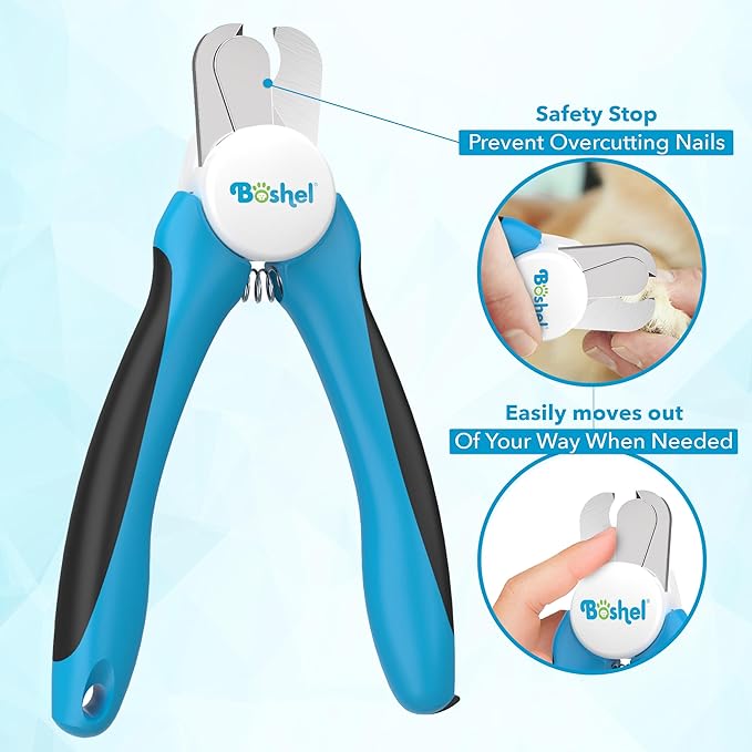 Boshel LED Large Dog Nail Clippers with Quick Sensor, Light, and Safety Guard, Pet's Sharp Toenail Cutter and File