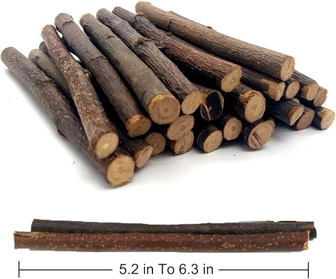 Organic Apple Sticks for Rabbits Wood Tree Branches Pet Snacks Chew Toys Branch for Guinea Pigs Chinchilla Squirrel Bunny Hamster Small Animals Teeth Grinding