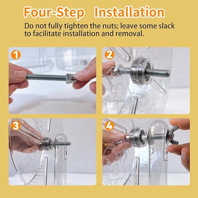 Silent Hamster Exercise Wheel,8.3 Inch Quiet Spinner Hamster Running Wheel,Silent Wheels with Anti-Skid & Adjustable Stand for Gerbils, Mice, or Other Small Pets,Transparent
