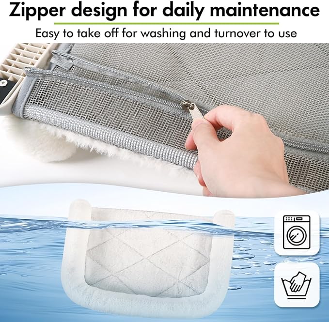 Zoratoo Cat Window Sill Perch with Large Bolster, Easy to Adjust & Assemble Cat Window Seat for Windowsill & Bedside, Pet Hammock Bed for Large Cats and Kittens (White, M)