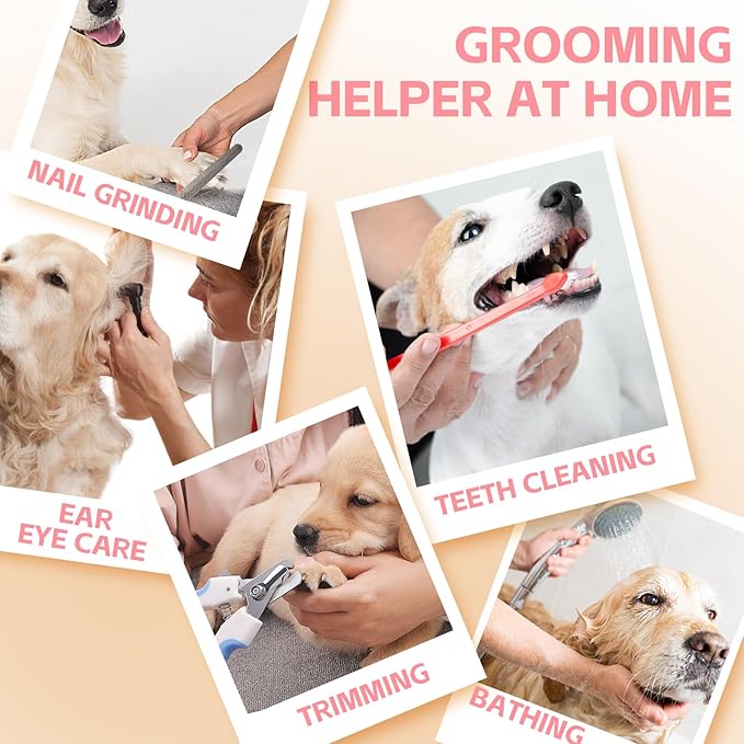 ATESON Dog Grooming Hammock for Small Dogs & Cats, Dog Grooming Harness for Nail Trimming, Pet Grooming Sling Helper with Nail Clippers/Nail Trimmers