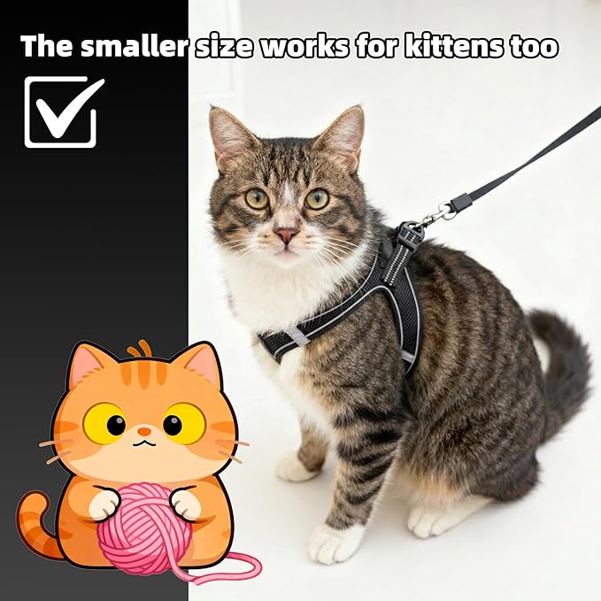 SMOUATOU All Weather Mesh Step in Vest Harness for Small and medidum Dogs and Cats, Adjustable Soft Padded Dog Vest with Easy Control Handle for Dogs Pets (Black, XS)