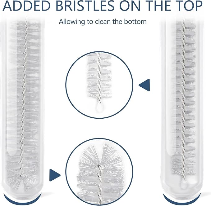 Ixiaoyoo 12 Pcs Bottle Cleaner Brushes Set, 11.8 Inch Nylon Cleaning Brush | White Straw Cleaner Brushes for Tumbler, Sippy Cup, Water Bottles, Hummingbird Feeders, Pipes, Sink Drain & Pet Waterers