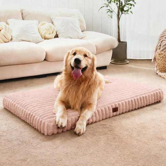 Orthopedic Dog Bed Medium Size Dog, Pet Beds with Waterproof Lining, Soft Short Plush Surface & Egg Crate Foam, Machine Washable Pet Mat with Removable Cover & Anti Slip Bottom