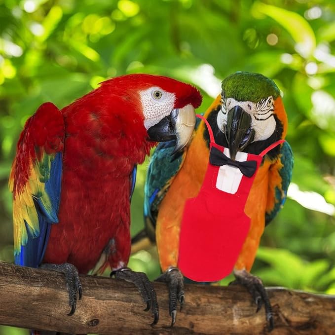 BESTonZON Parrot Diaper Bird Flight Suit Creative Pet Bird Diaper Clothing Small Size Red Pet Supply