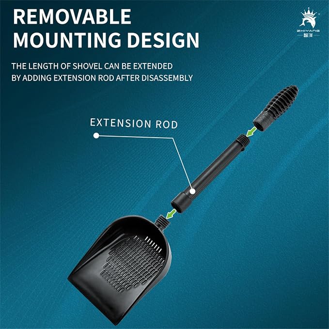 Aquarium Sand Sifter – Sand Shovel with Fine Mesh Grate, Fish Tank Gravel Tool for Waste & Debris, Black