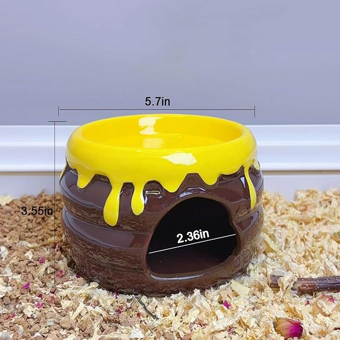 Hamster Hideout, Ceramics Hamster CageHabitat,Hamsters Houses and Hideouts for Syrian Dwarf Hamsters Guinea Gerbils Lemmings or Other Similar-Sized Small Pet Small Animal Bed (Cake Type)