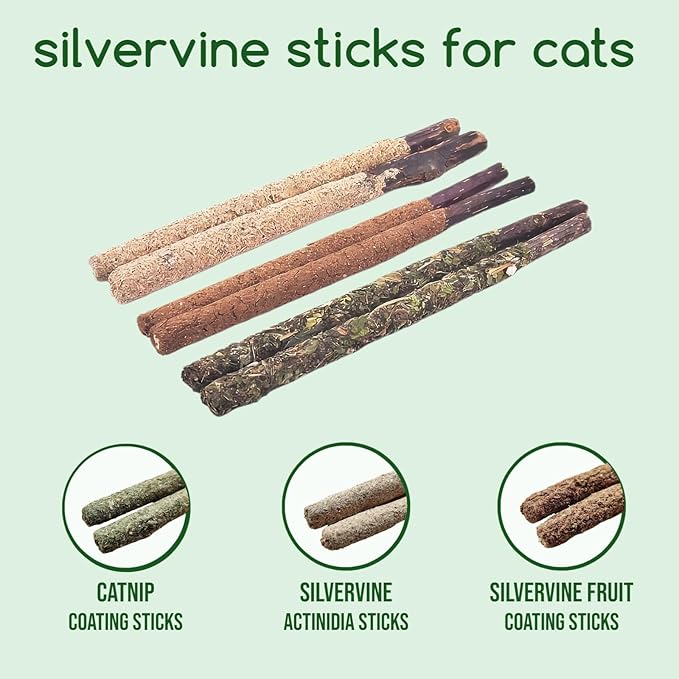 Silvervine Sticks Catnip Rope Toys Set for Cats Teeth Cleaning,Cat Chew Toys,Kitten Dental Care Toys for Indoor Cats to Promote Oral & Dental Health