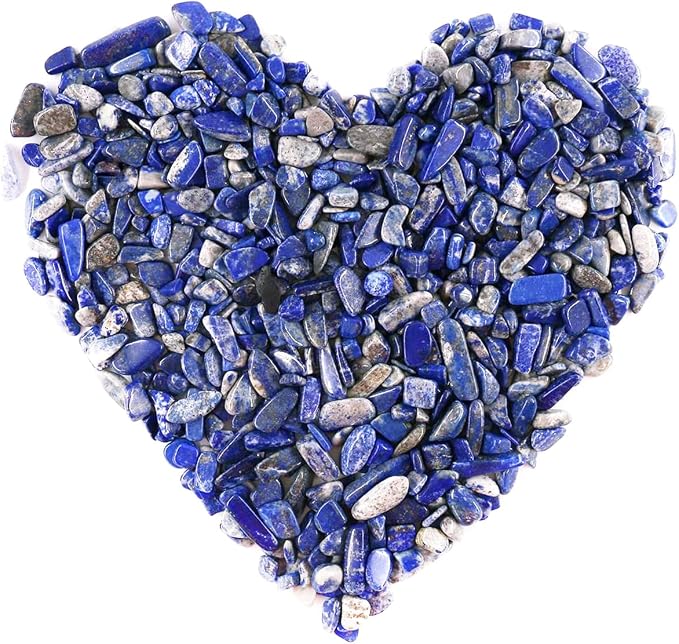 WAYBER Crushed Deep Blue Lapis Lazuli, Decorative Gravel Stones, 1 Pound | Toxin-Free, Fade-Resistant, Ideal for Reiki Healing, DIY Crafts, Vase Filler, Aquarium & Bonsai Decoration