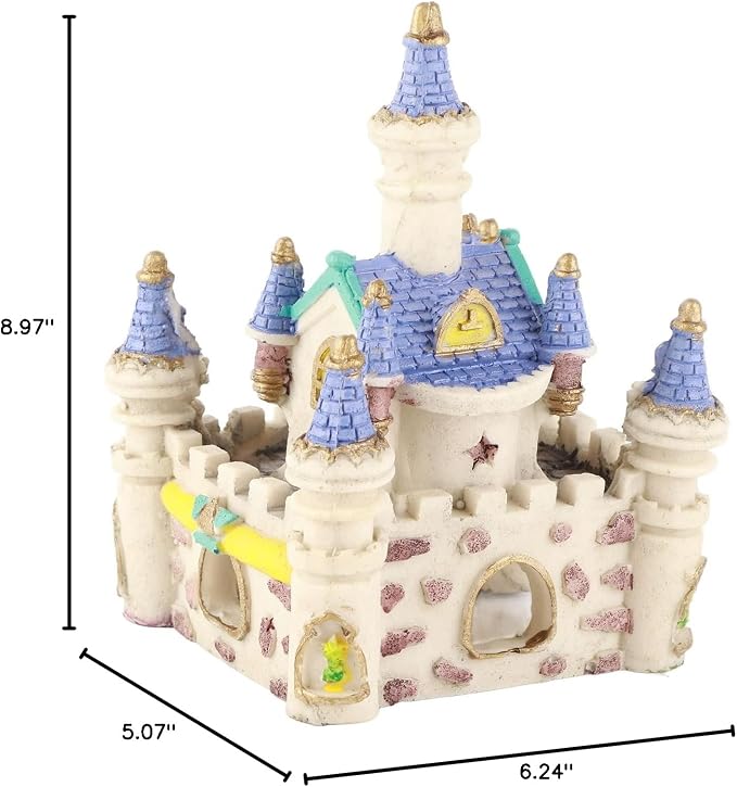 Aquarium Resin Castle Decoration, High Simulation Roman Castle Ornament for Fish Tank, Lifelike Aquatic Hideout with Safe Non - Resin for Freshwater and Saltwater