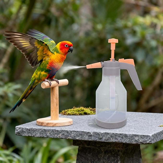 Bird Bath Sprayer for Parrots: Ultrafine Avian Pump Mister - 1.5L/50.72 Fl Oz Handheld Bird Bath Habitat Cleaner for Parakeets Macaws Cockatiels