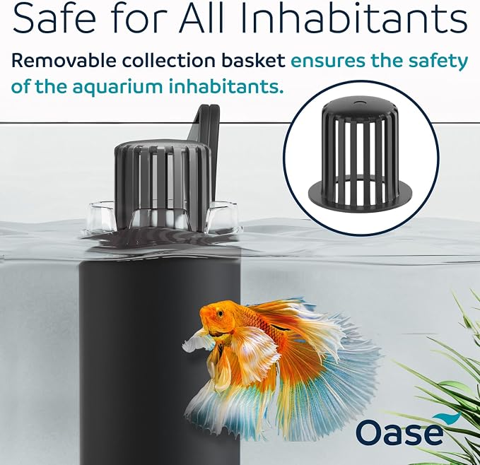OASE CrystalSkim 600 Surface Skimmer for Freshwater and Marine Aquariums – Compact Internal Filter for Film Oil and Debris Removal, Quiet, Adjustable Flow, Shrimp-Safe, for Tanks up to 160 Gal / 600 L