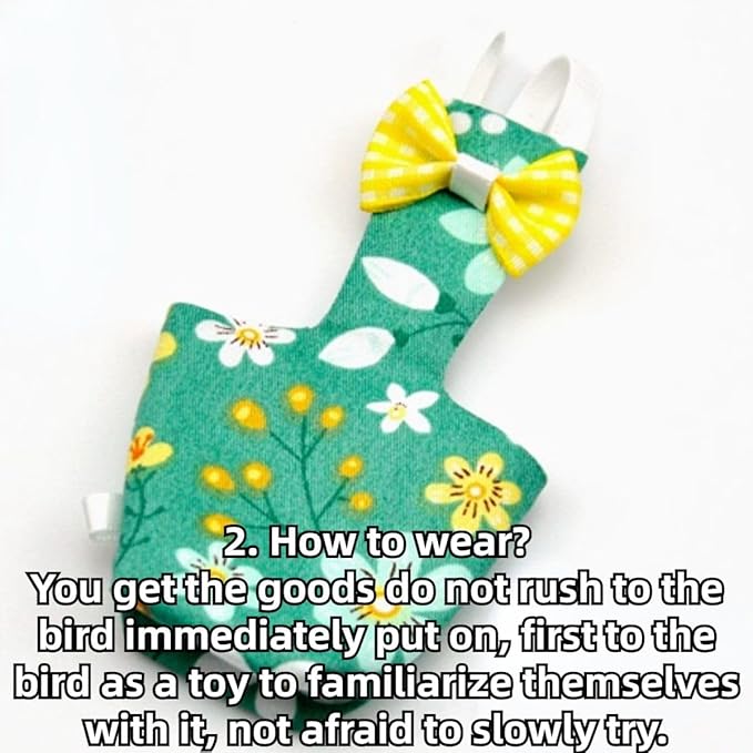 3PCS Bird Diaper with Adjustable Shoulder Strap Washable Parrot Diapers Reusable Bird Flight Suit Nappies Protective Breathable Nappy Clothes for Parakeet Macaw Conure (2M)