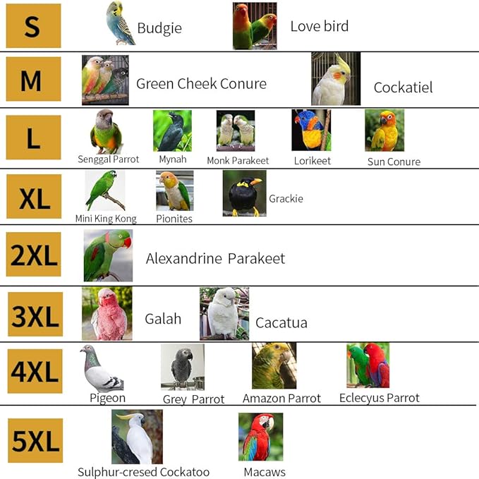 Bird Clothes Parrot Diapers Flight Suits, Reusable Waterproof Diapers for Pet Birds (2XL)