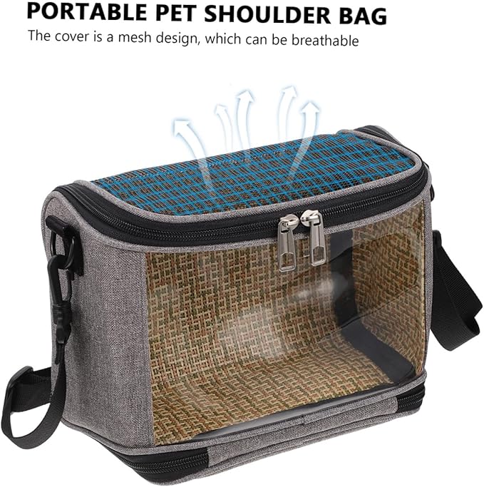 SHINEOFI Parrot Carrier Bag with Crossbody Strap, Large Capacity Portable Bird Carrying Pouch for Outdoor Travel, Small Pet Birds Container in Gray