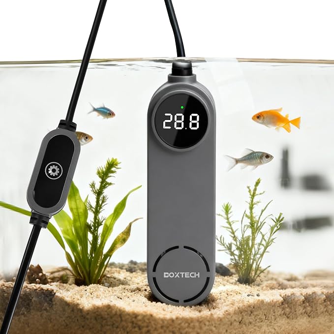 Submersible Aquarium Heater, Fish Tank Heater,for 3-12Gallon(50W) | Ceramic-Metal, with External Control and Digital Thermostat, Overheat Protection, Safe to Use, Adjustable Temperature