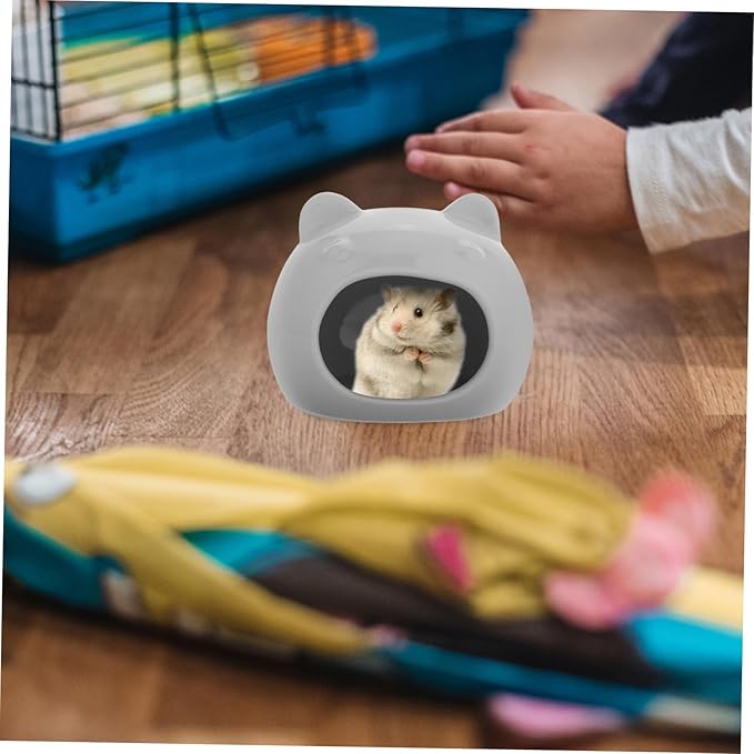 balacoo Tiny House for Hamsters Porcelain Nest Hideaway for Small Pets Decorative Cage Decor