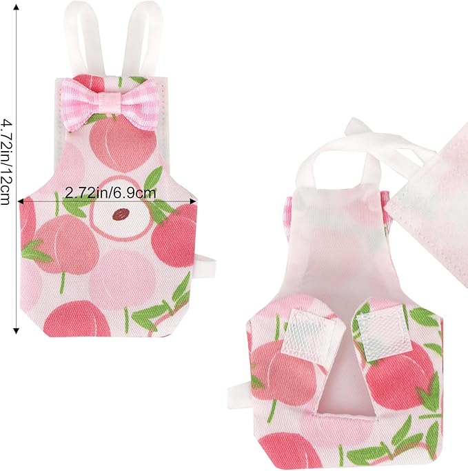 4pcs Reusable Bird Diapers, Cute Pet Bird Diaper with Waterproof Inner Washable Parrot Nappy Pants for Parakeet Cockatiel Budgie Pigeon Lovebird Canary (4 Fruit-Themed Styles)